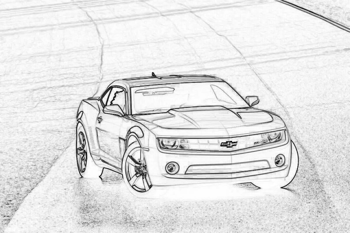 Photo Luxury chevrolet camaro bumblebee coloring page