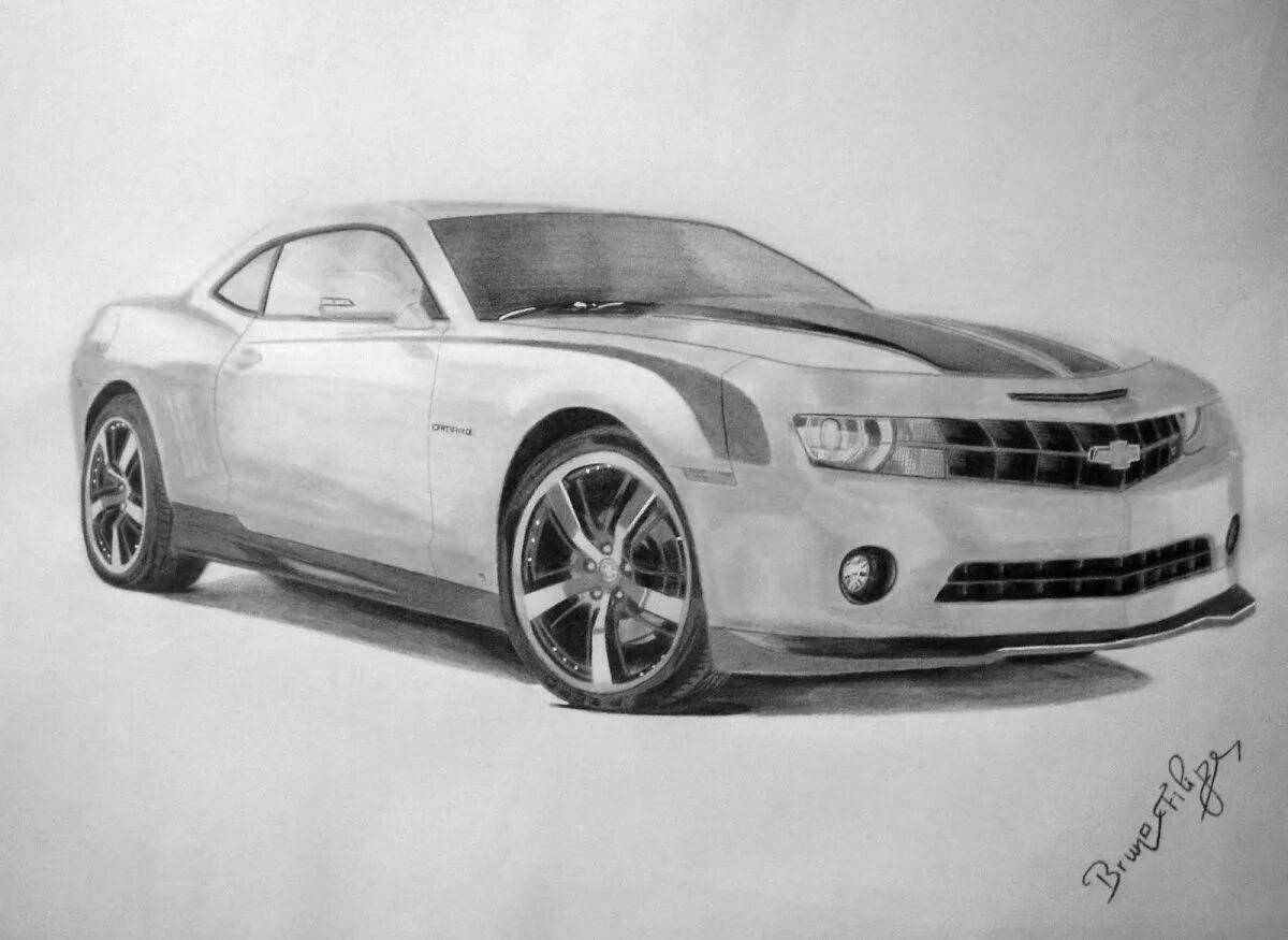 Photo Playful bumblebee chevrolet camaro coloring page