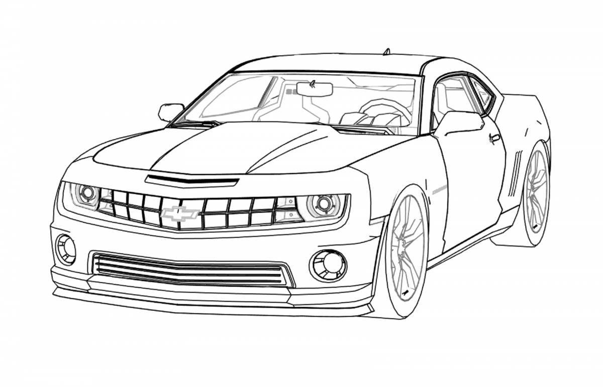 Comic coloring bumblebee chevrolet camaro