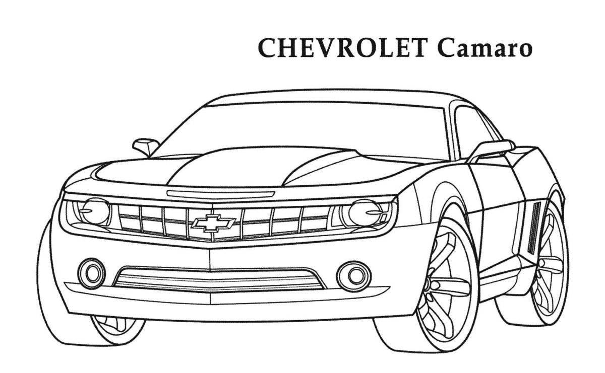Coloring page witty bumblebee chevrolet camaro