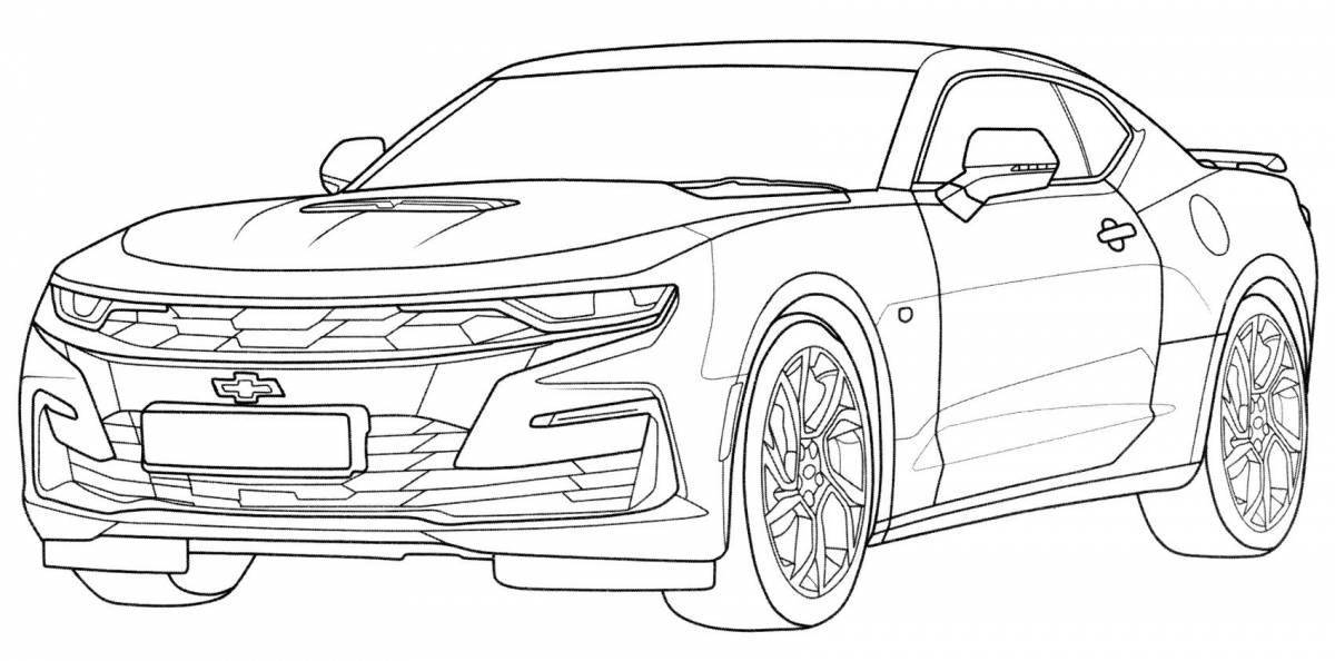 Coloring page charming chevrolet camaro bumblebee