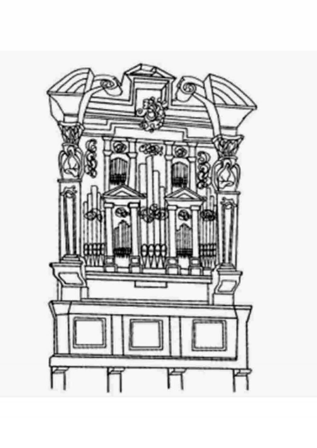 Adorable organ musical instrument coloring page