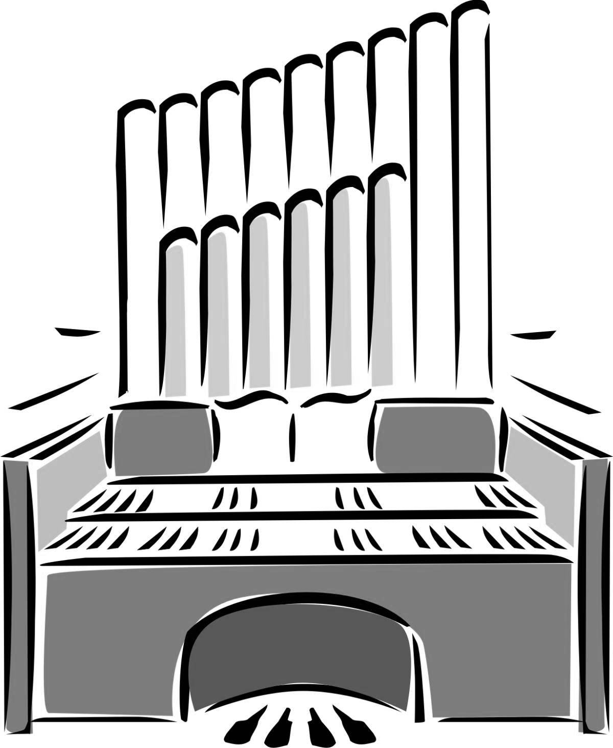 Coloring page magnificent organ musical instrument