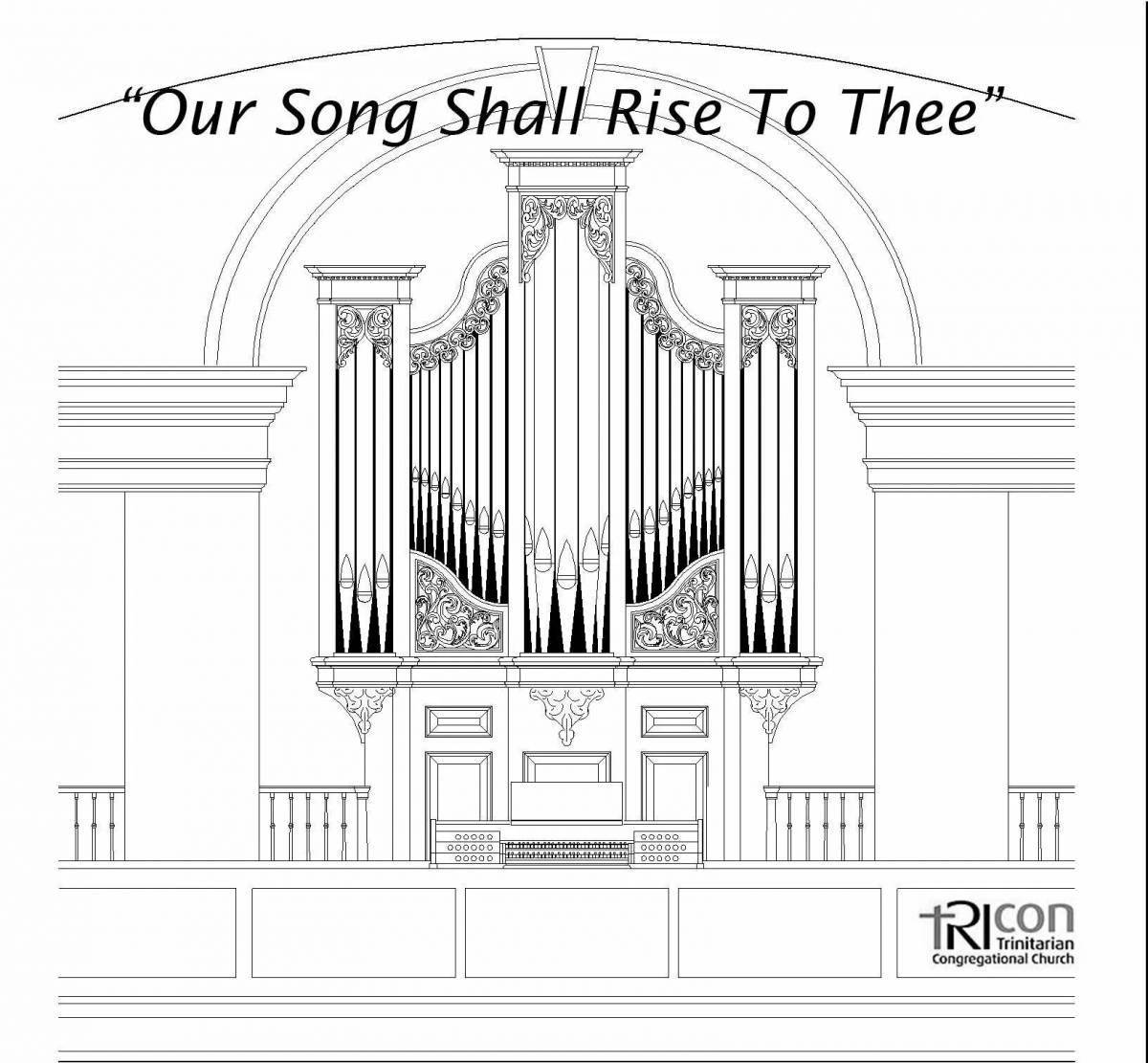 Exquisite organ musical instrument coloring page