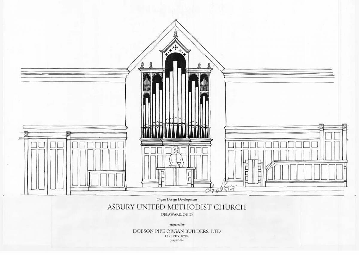 Fabulous organ musical instrument coloring page