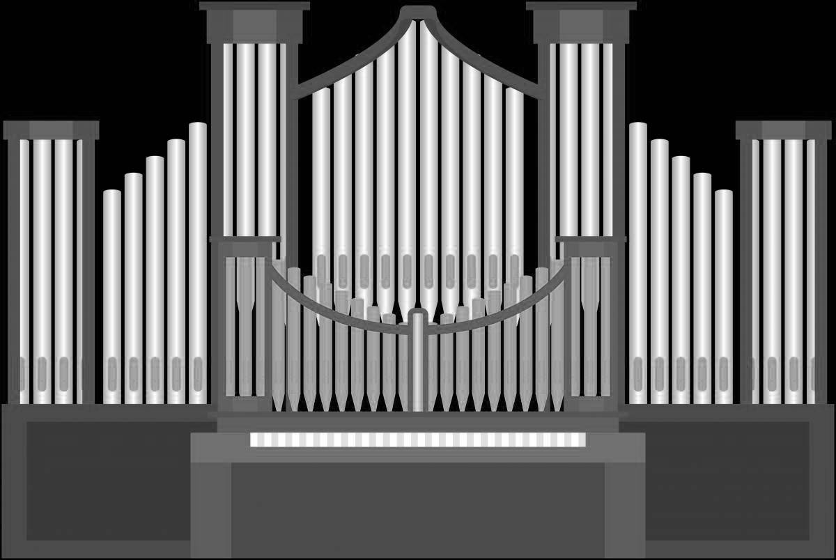 Adorable organ musical instrument coloring page