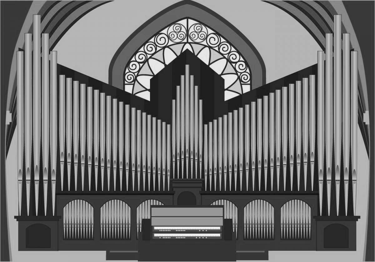 Coloring page for an intriguing organ musical instrument