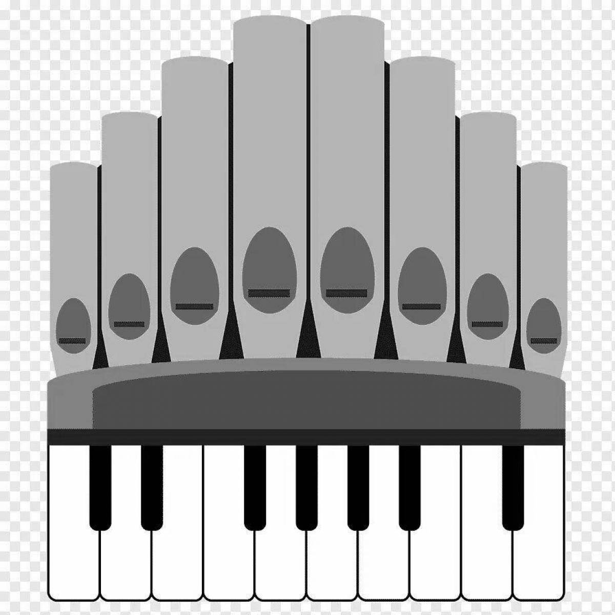 Раскраска творческий органный музыкальный инструмент