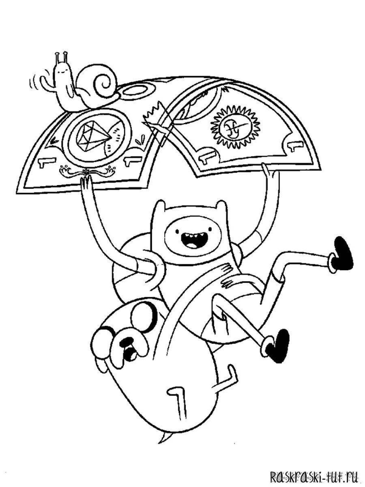 Playful coloring page jake adventure time