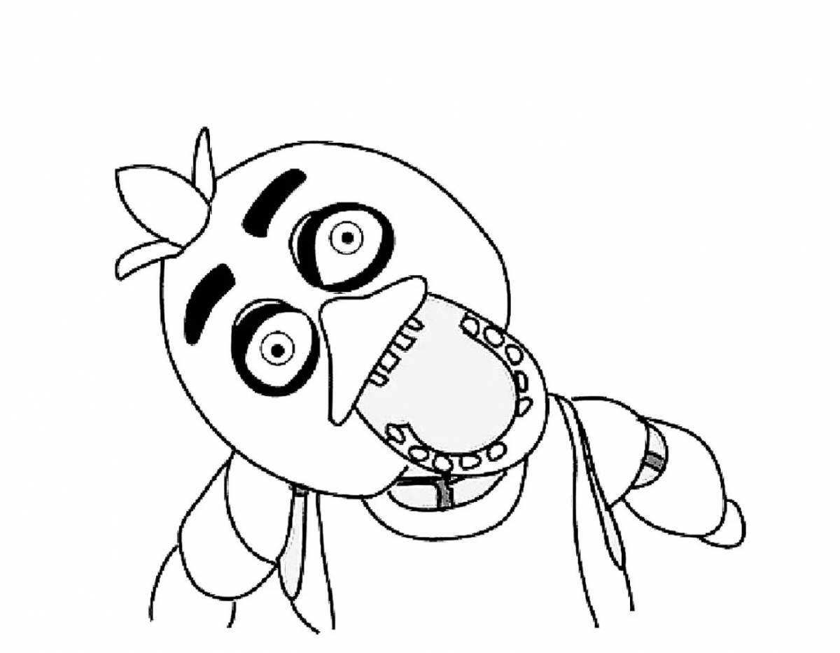 Chica's colorful fnaf coloring page 1
