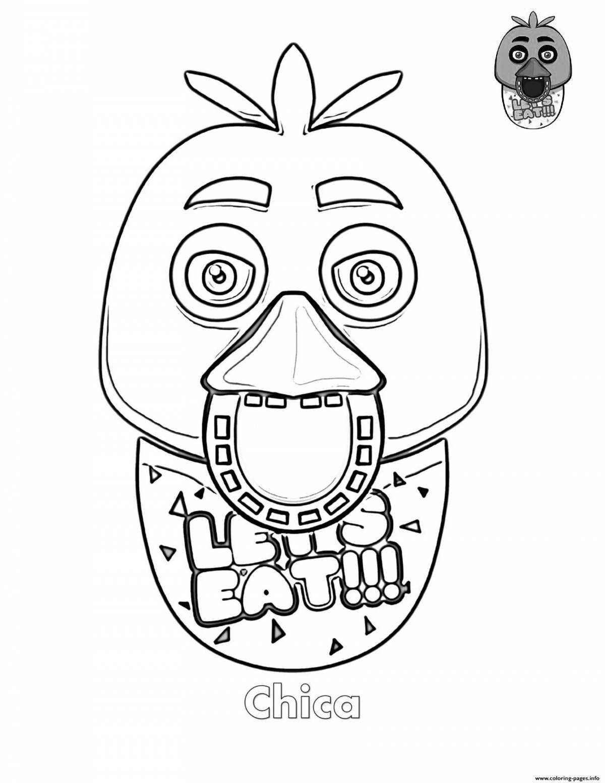Lively chica fnaf 1 coloring page