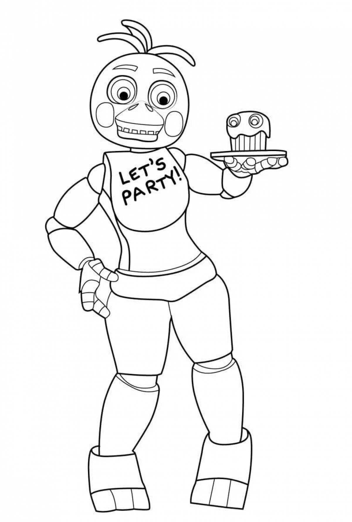 Coloring page captivating fnaf chick 1