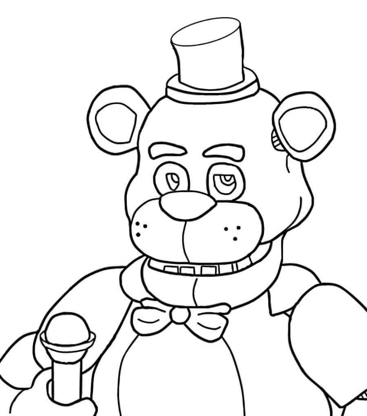 Coloring comical chick from fnaf 1