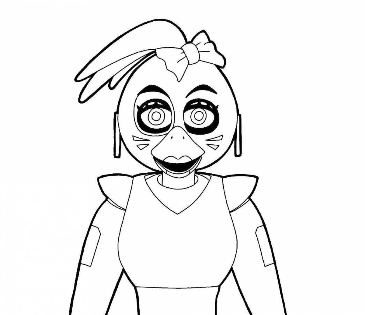 Coloring book outstanding chica from fnaf 1