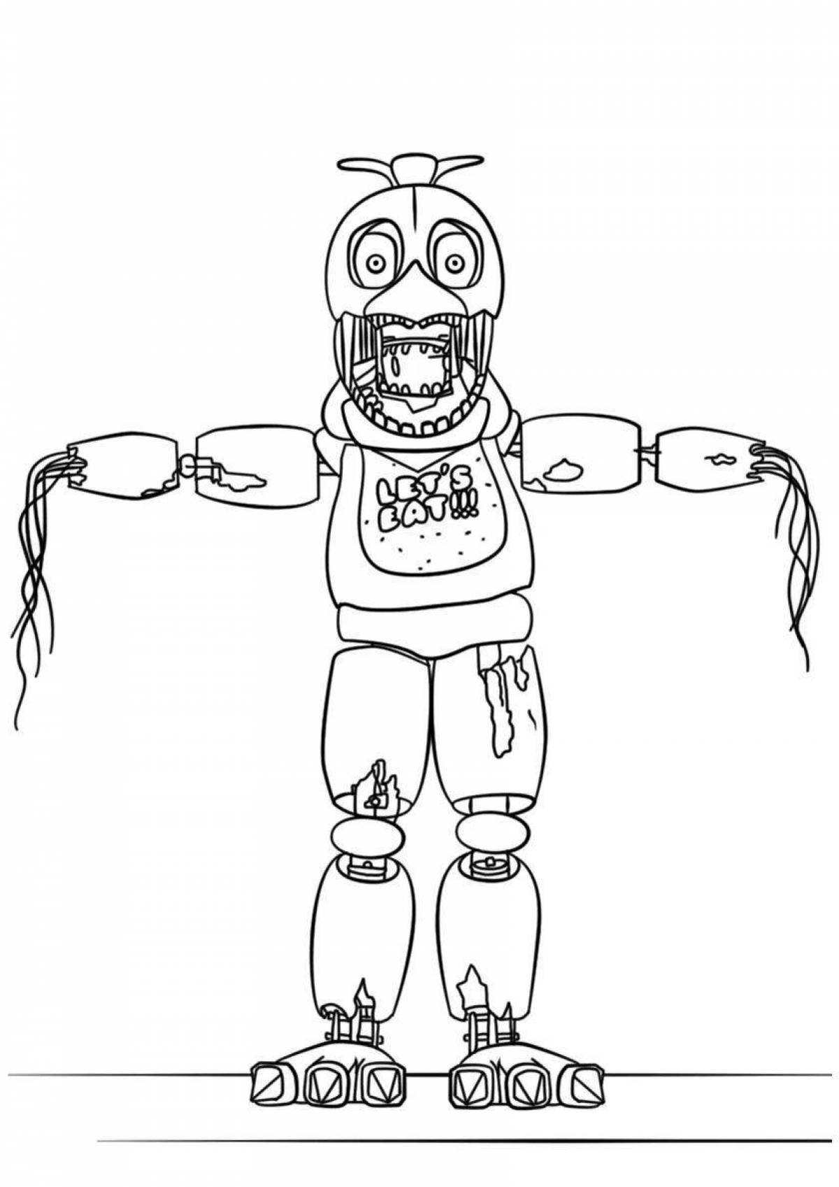 Coloring page special chick from fnaf 1