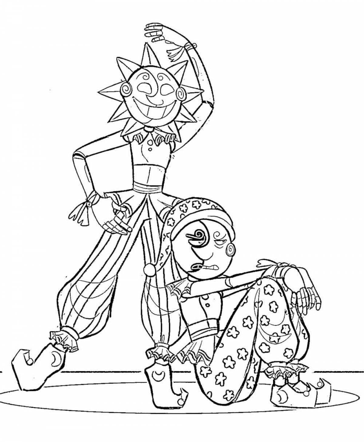 Radiant coloring page moondrop and sanddrop
