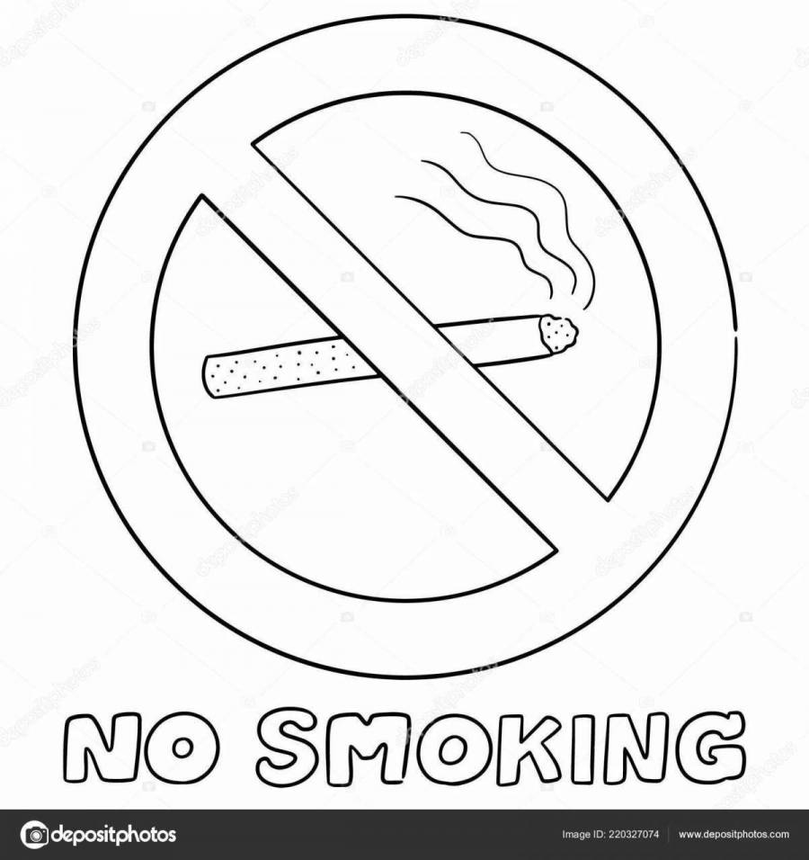 Знак не курить трафарет