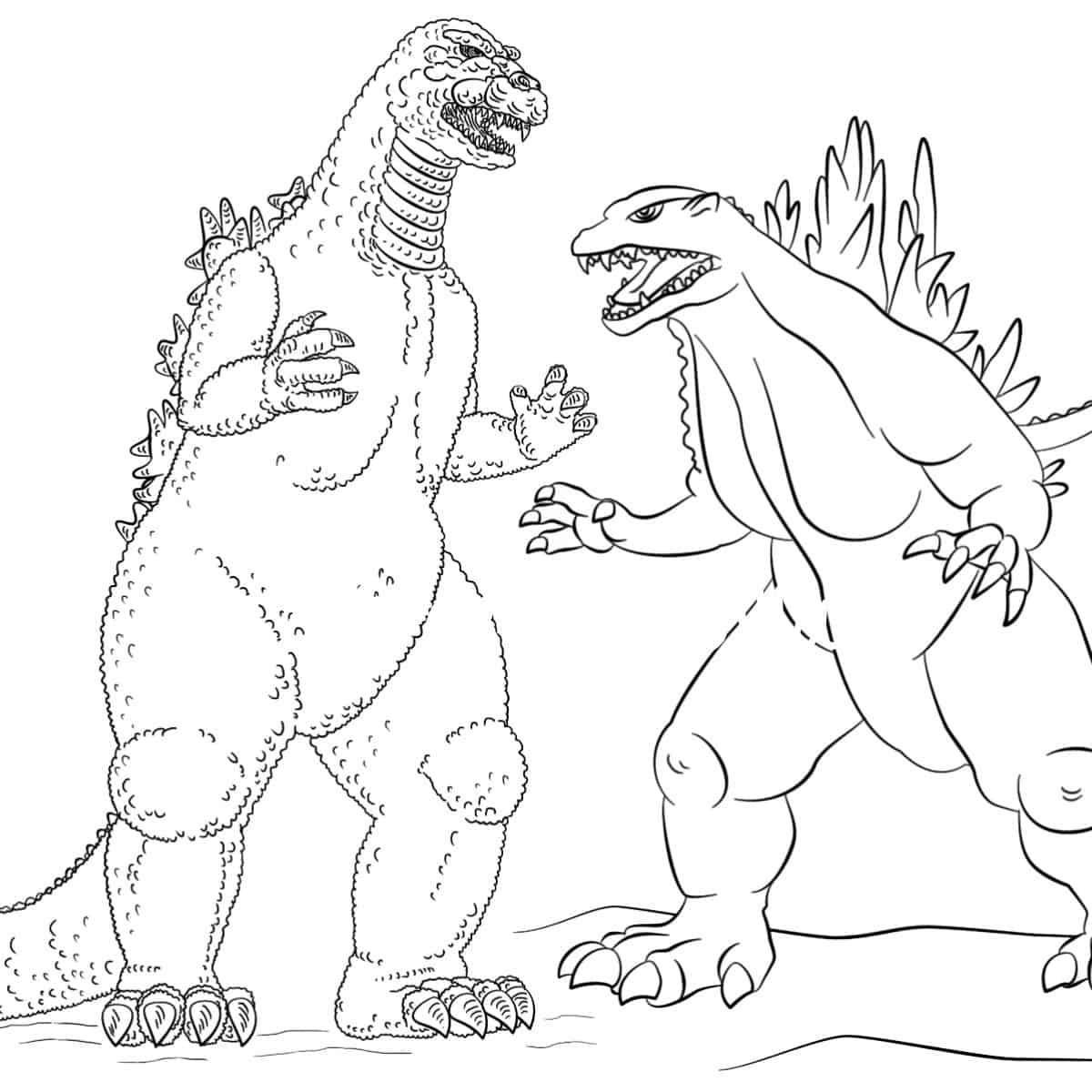 Gorgeous godzilla and kong coloring book