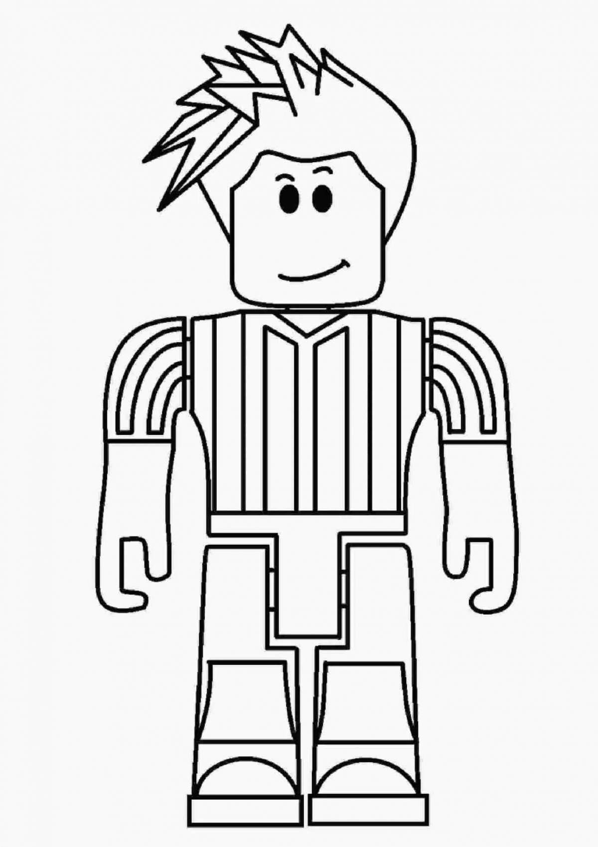 Colorful roblox men coloring page