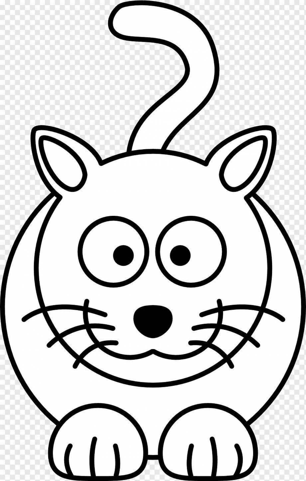 Coloring page friendly black and white cat