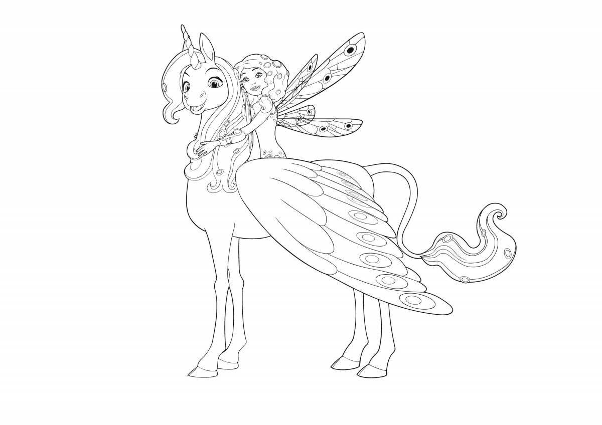 Photo Charming fairy and unicorn coloring book