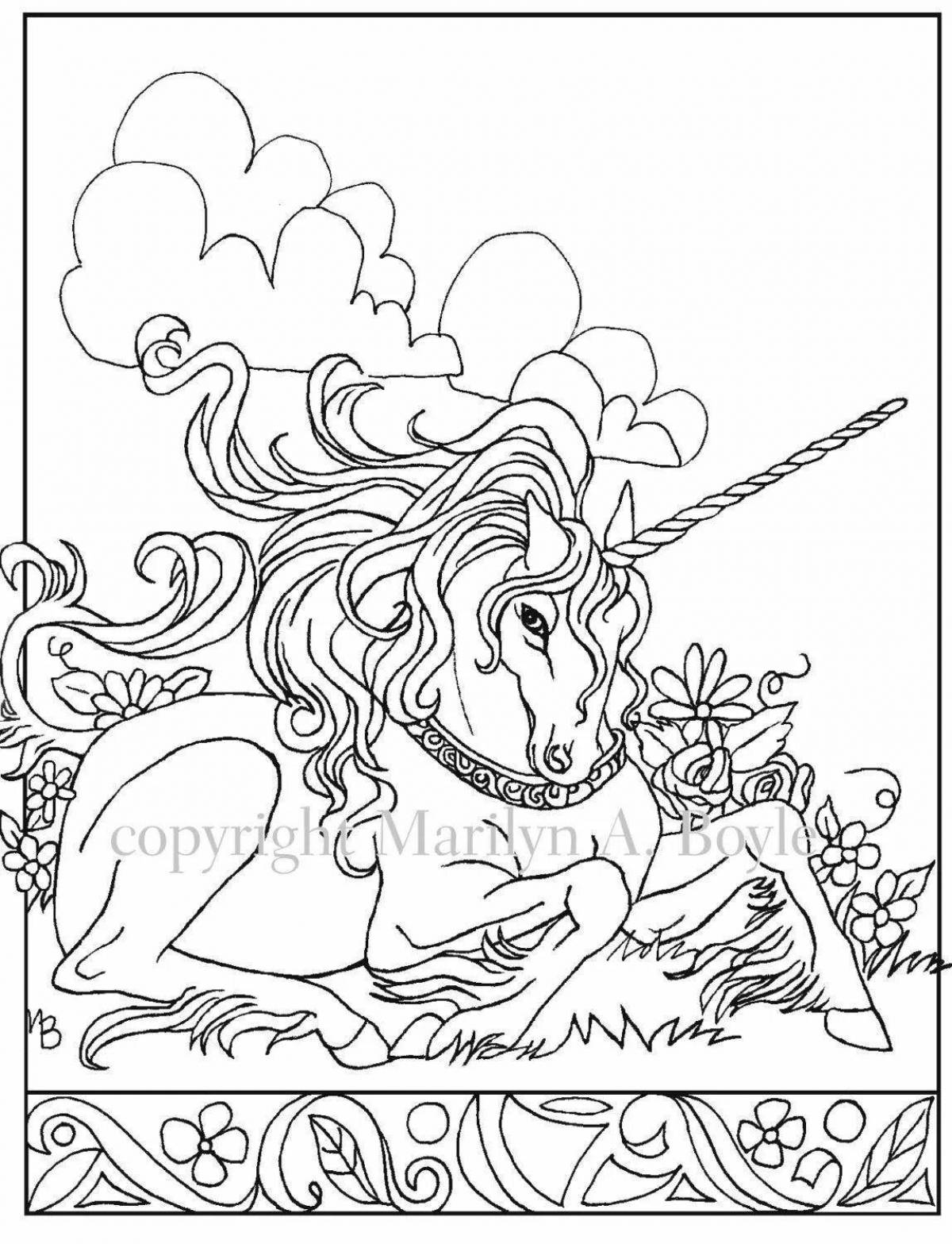 Sparkly fairies and unicorns coloring pages