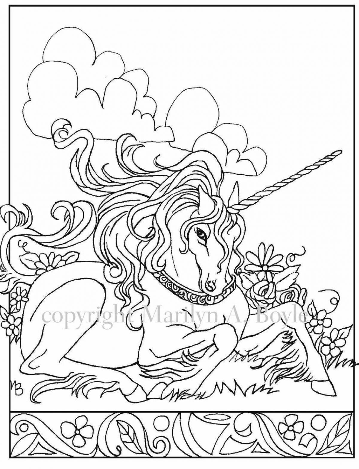 Photo Sparkly fairies and unicorns coloring pages