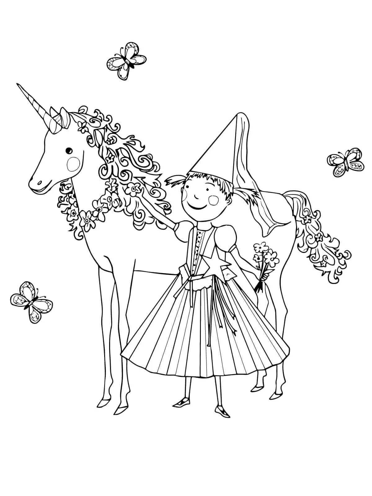 Fabulous coloring pages fairies and unicorns