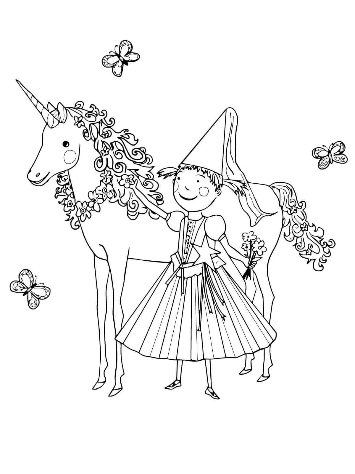 Photo Fabulous coloring pages fairies and unicorns