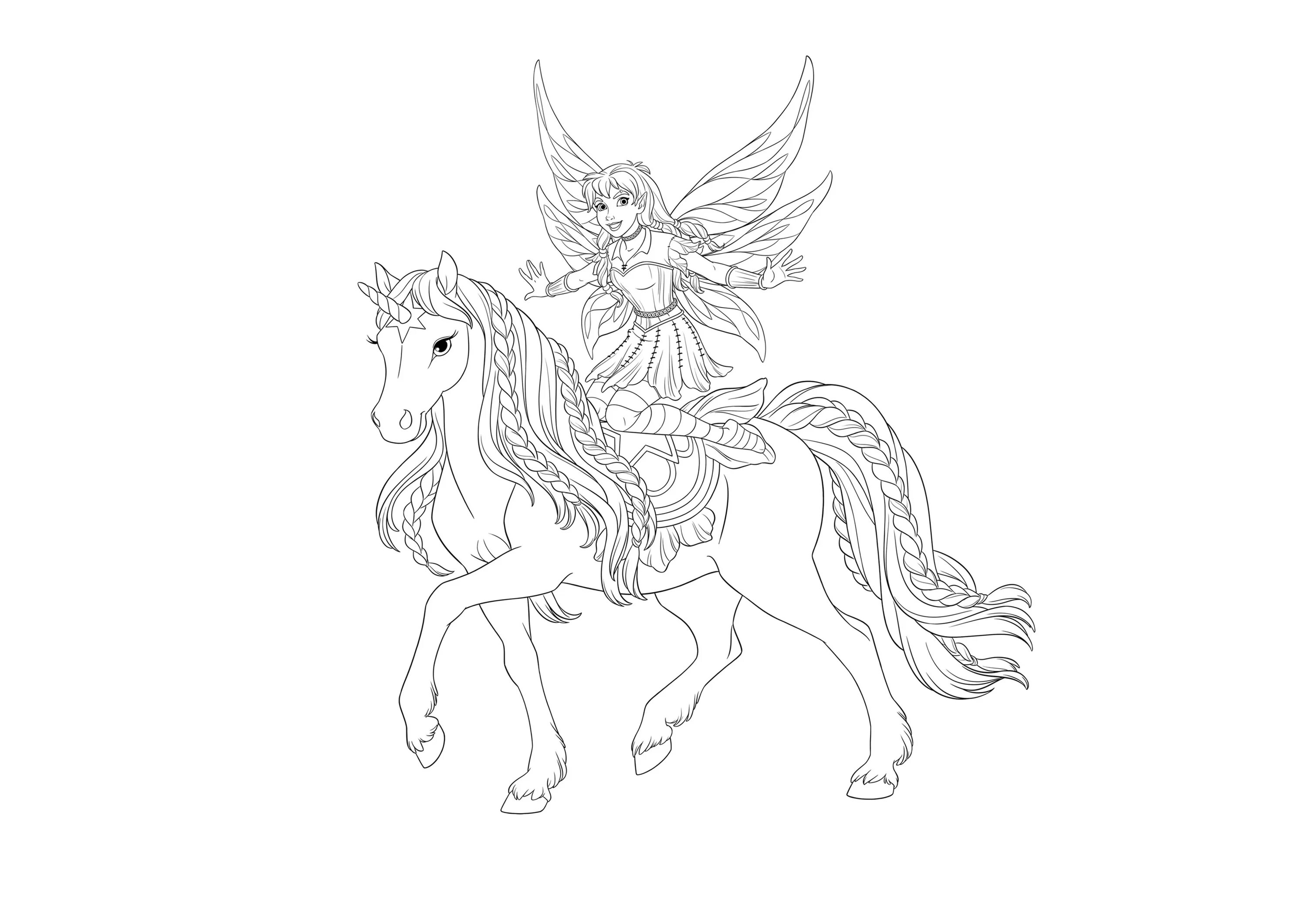 Photo Fairy and unicorn glitter coloring book