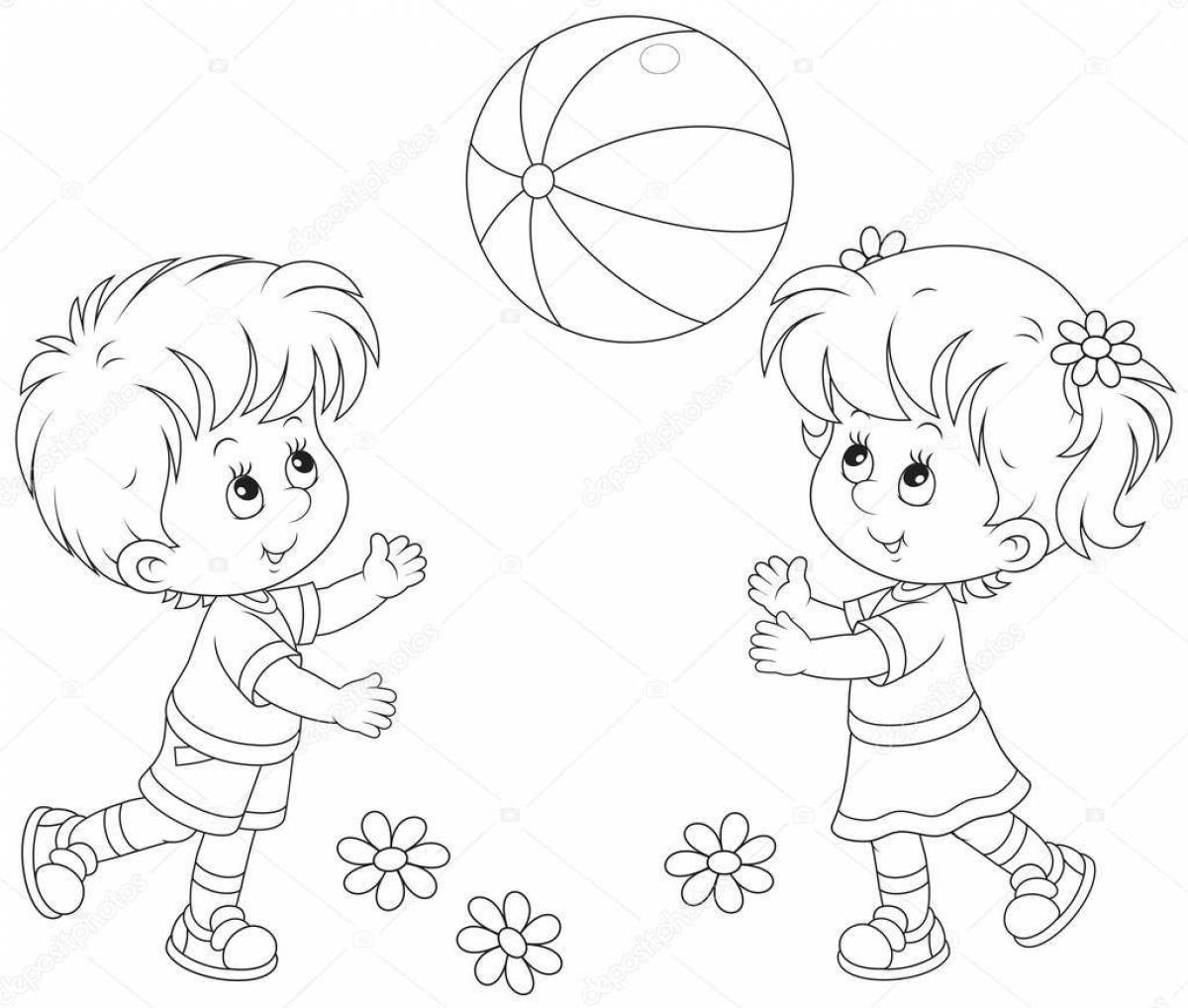 Playful PE coloring page