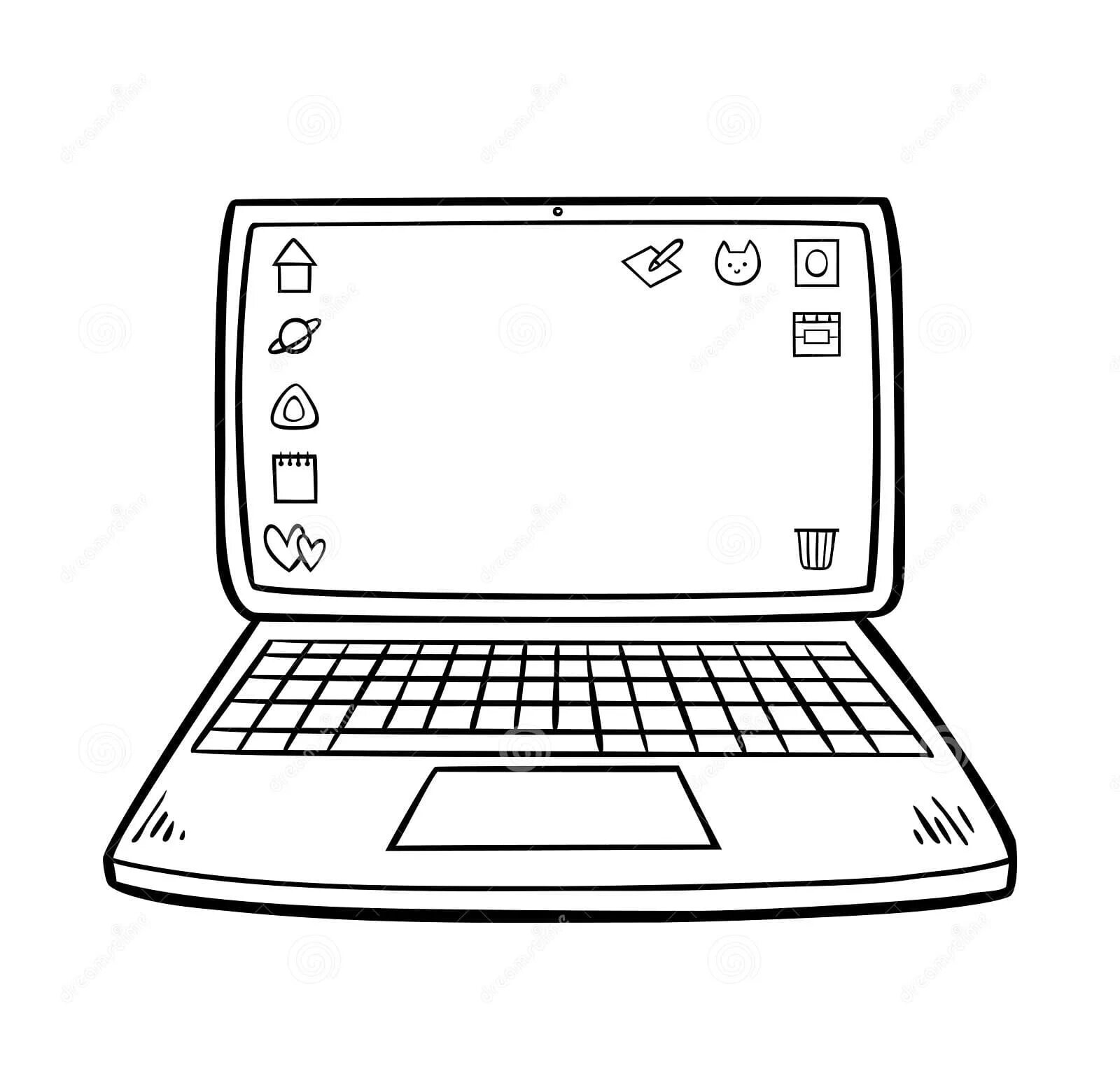Color-explosive computer and phone coloring page