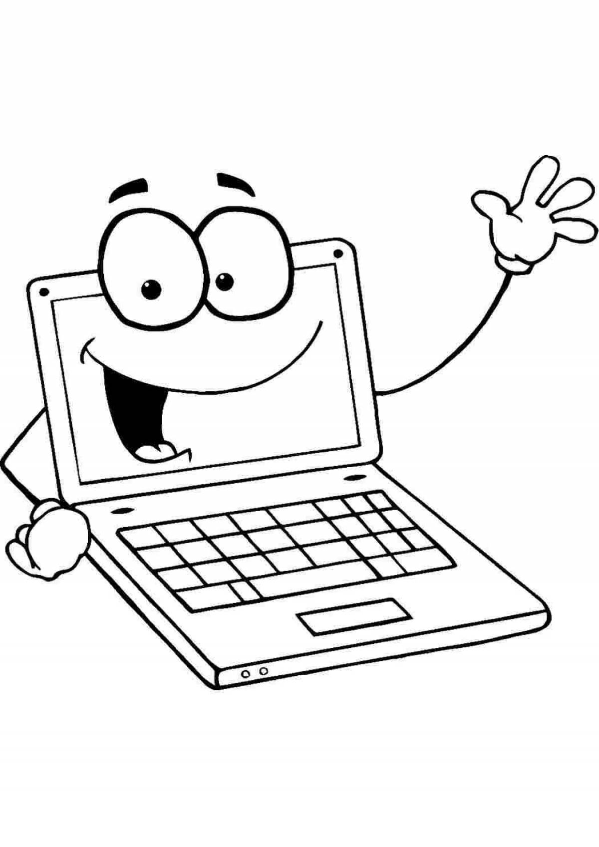 Color-luminous computer and phone coloring page
