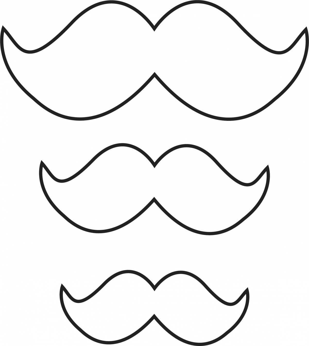 Creative mustache coloring book for kids