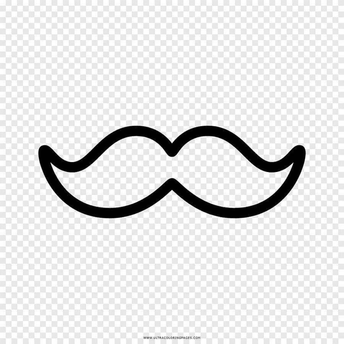 Coloring pages with a mustache for children