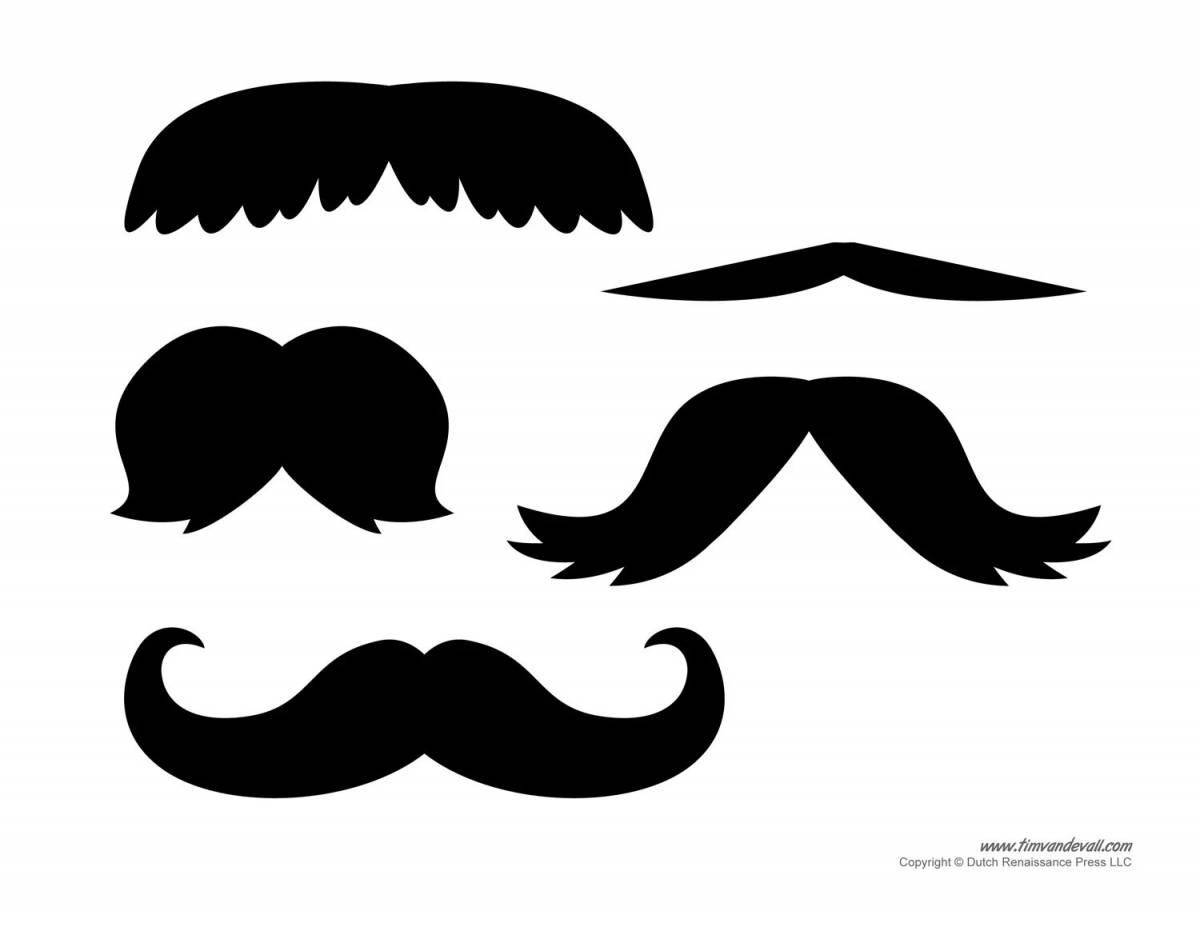 Joyful mustache coloring pages for kids
