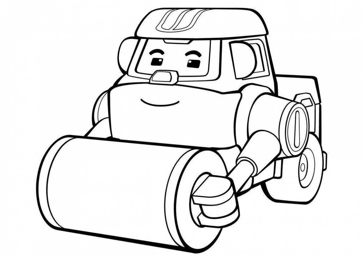 Glowing robocar coloring page
