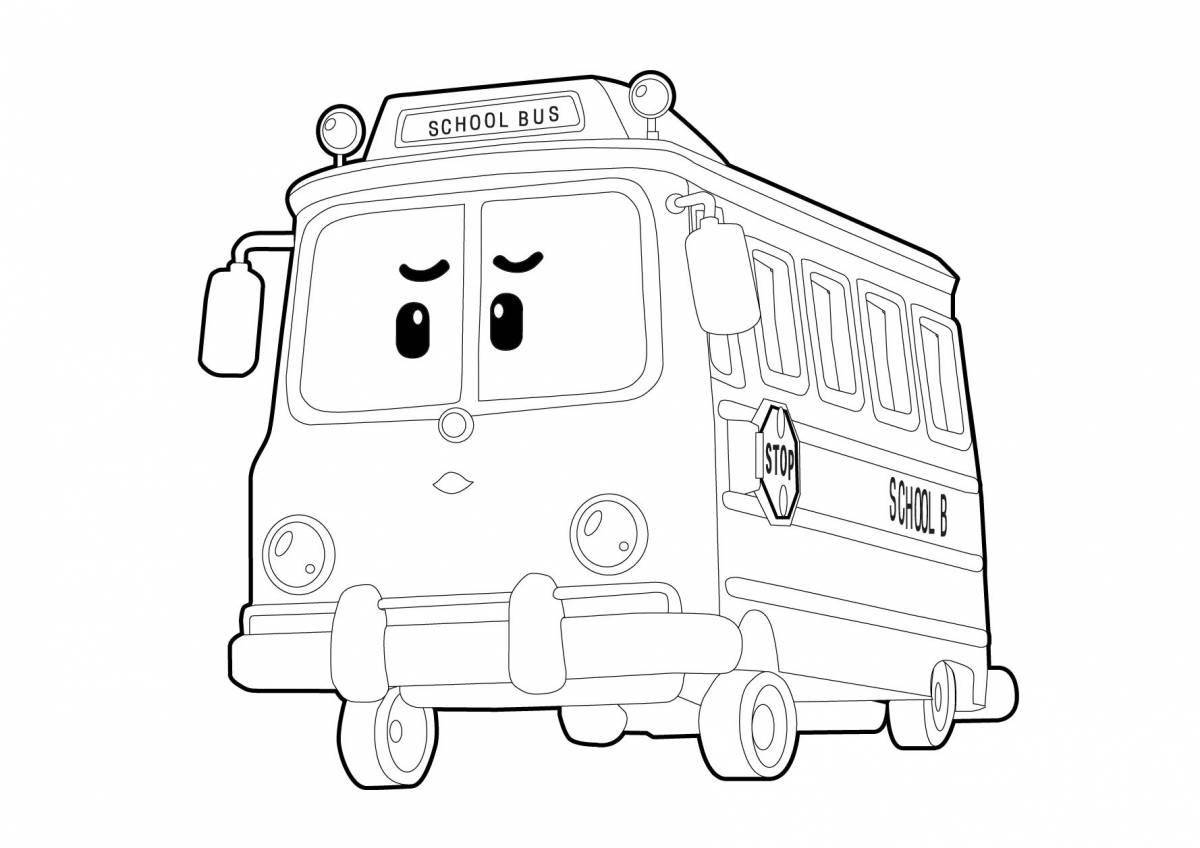 Glimmering robocar coloring page