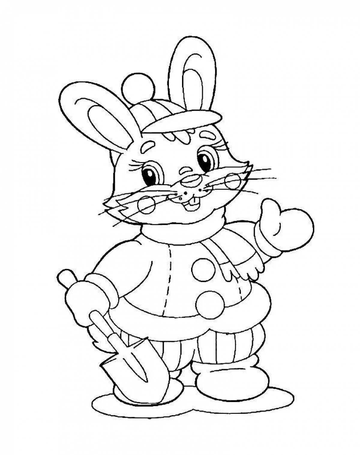 Coloring book nice hare