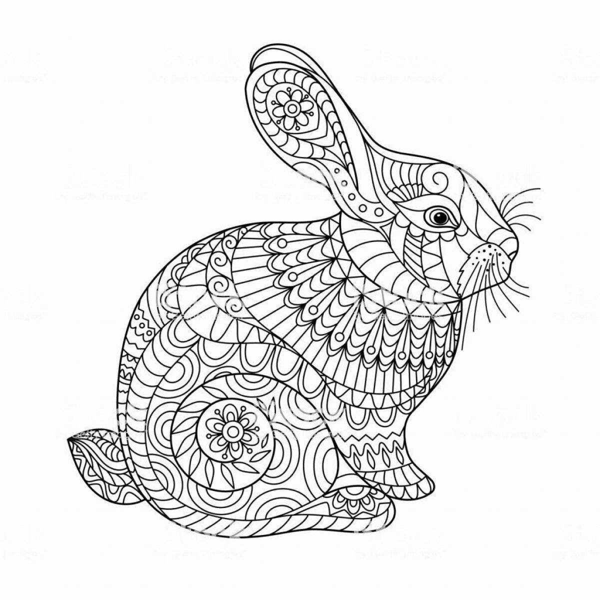 Colouring adorable hare