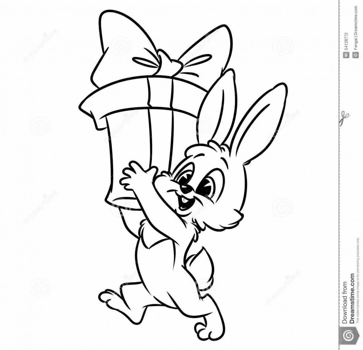 Glowing hare coloring page