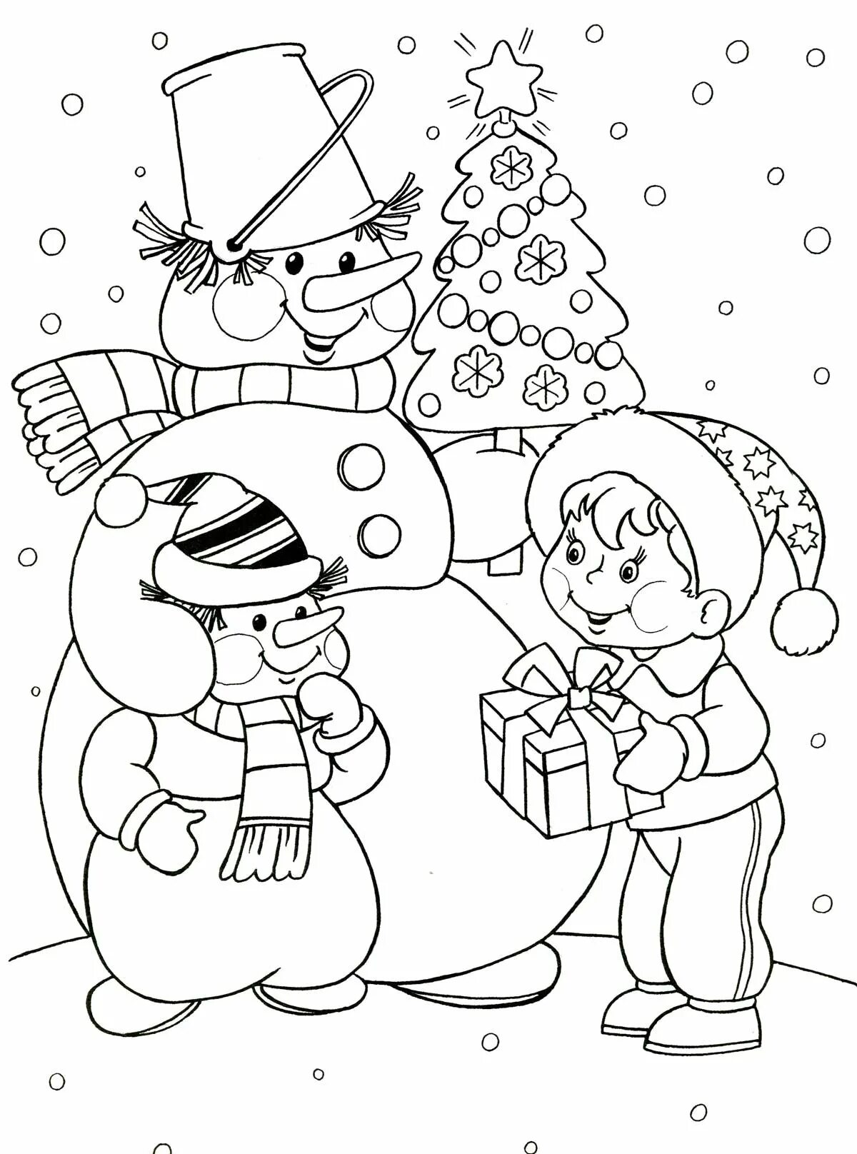 Adorable children's Christmas drawing