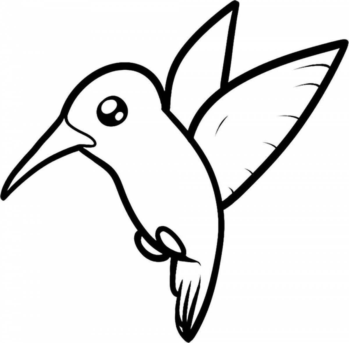 Буйная раскраска колибри для детей