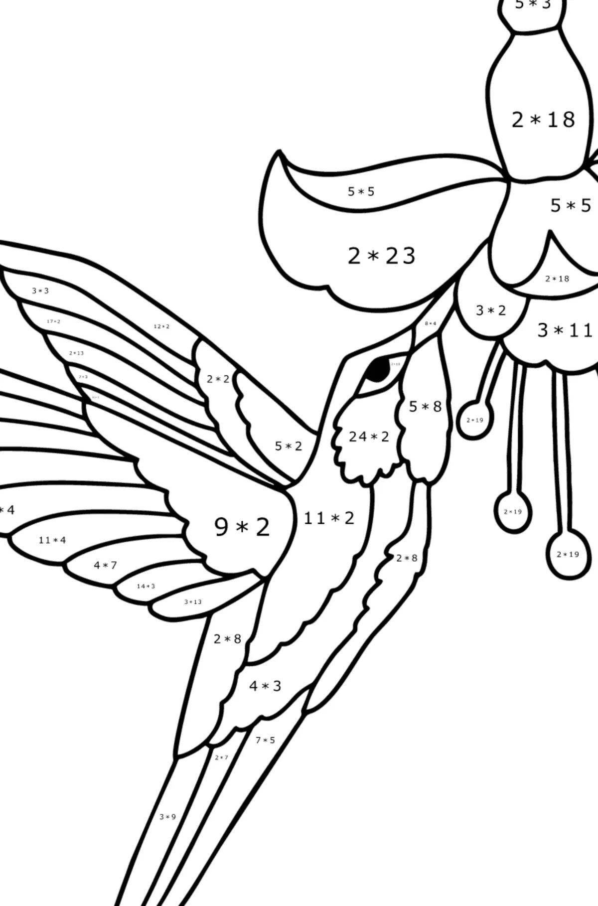Анимированная раскраска колибри для детей