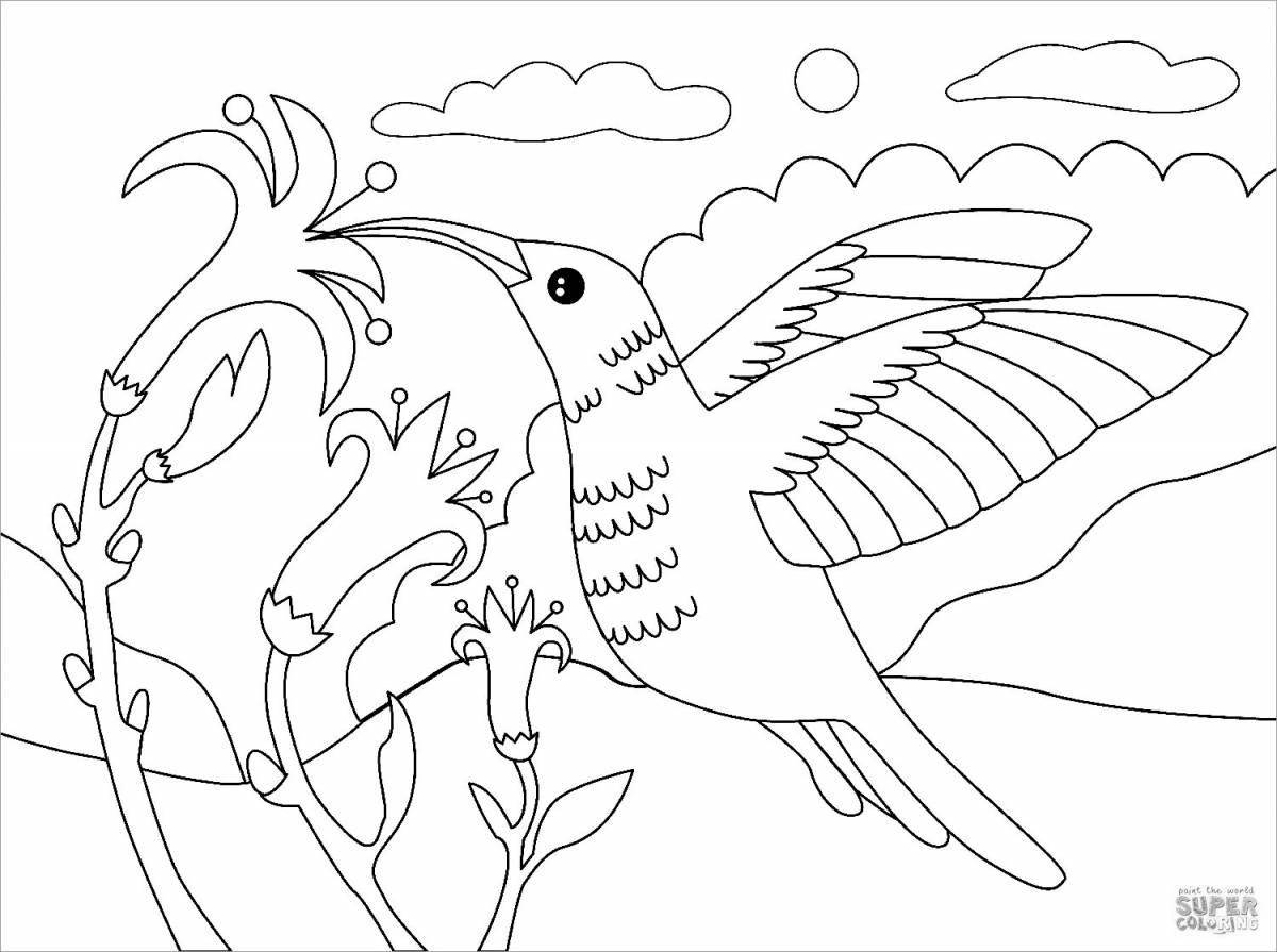 Интригующая раскраска колибри для детей
