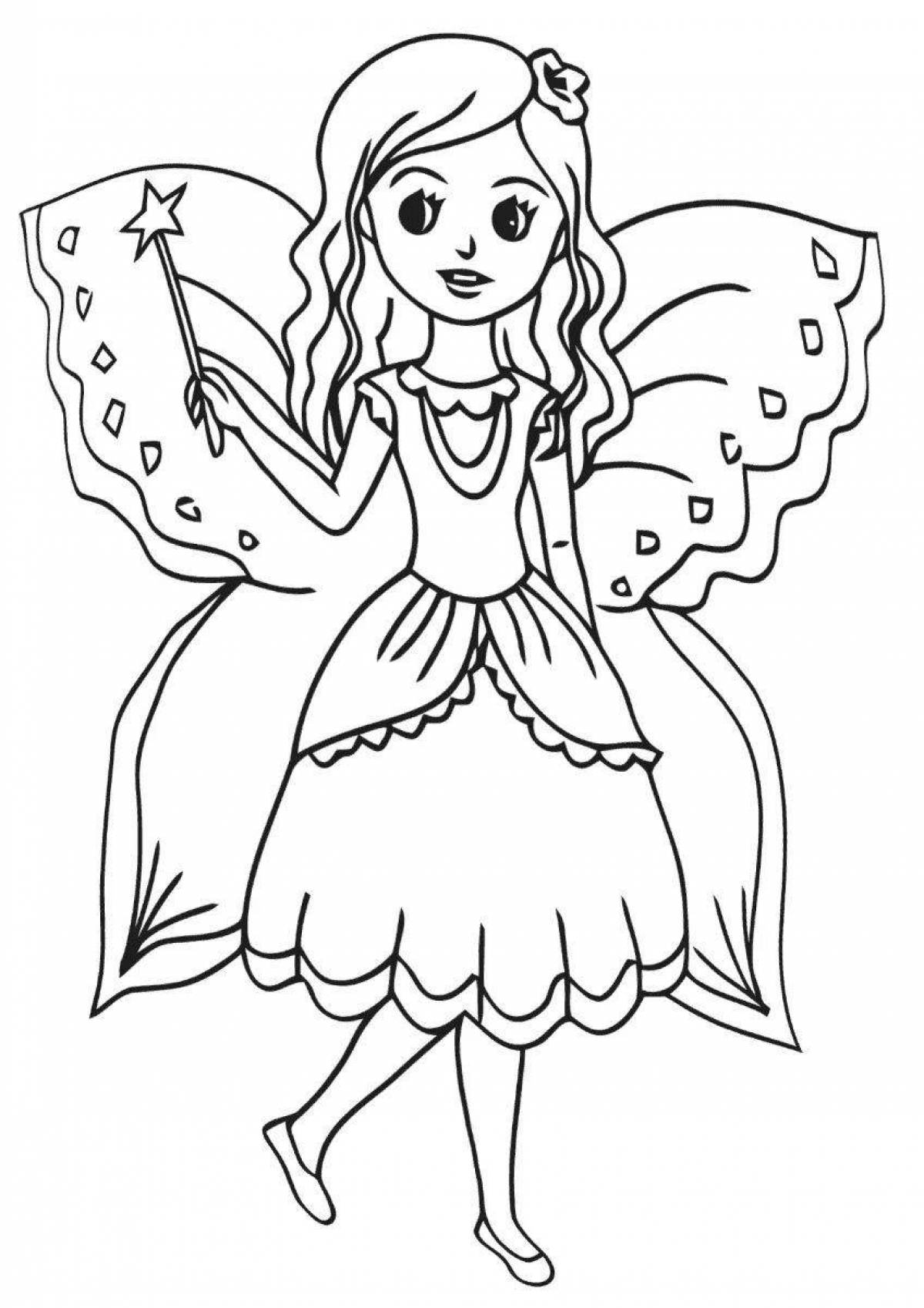 Exalted coloring page princesses all together