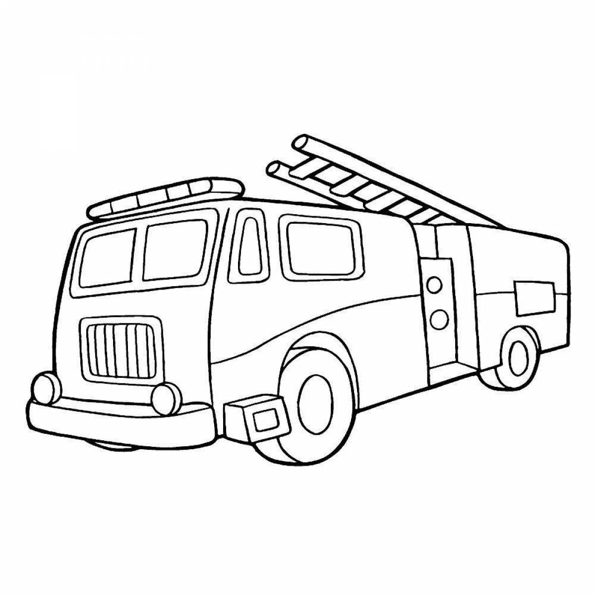 Brilliant fire truck coloring page for students