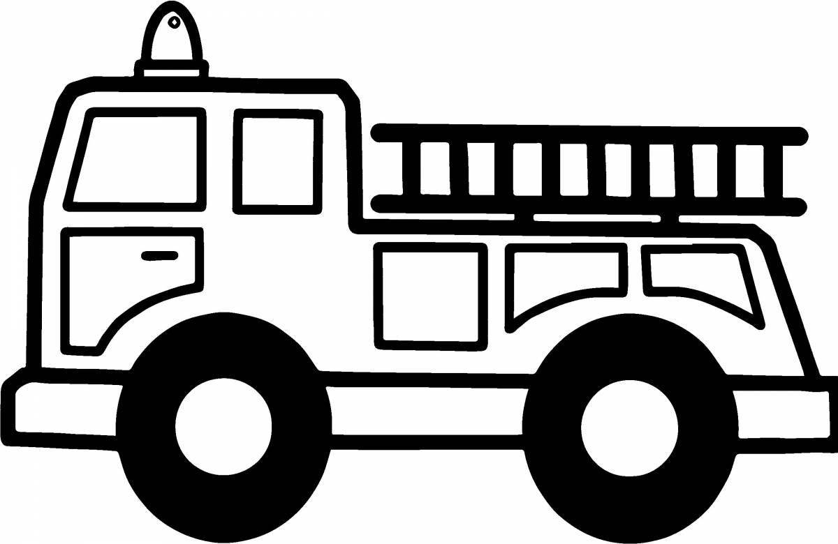Cute baby fire truck coloring page