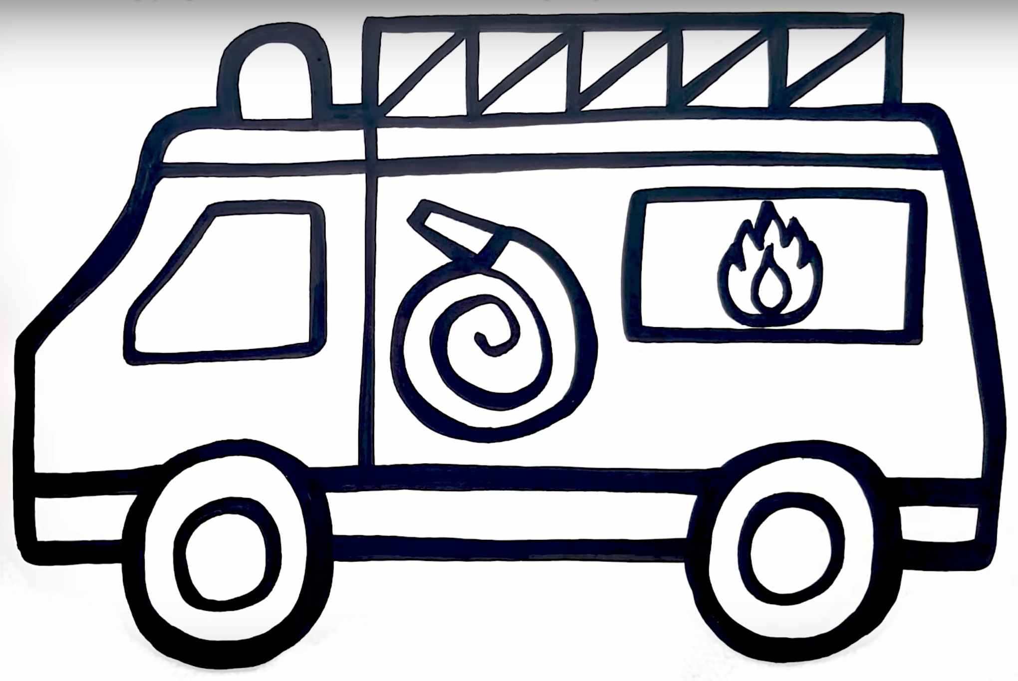 Amazing fire truck coloring page for toddlers