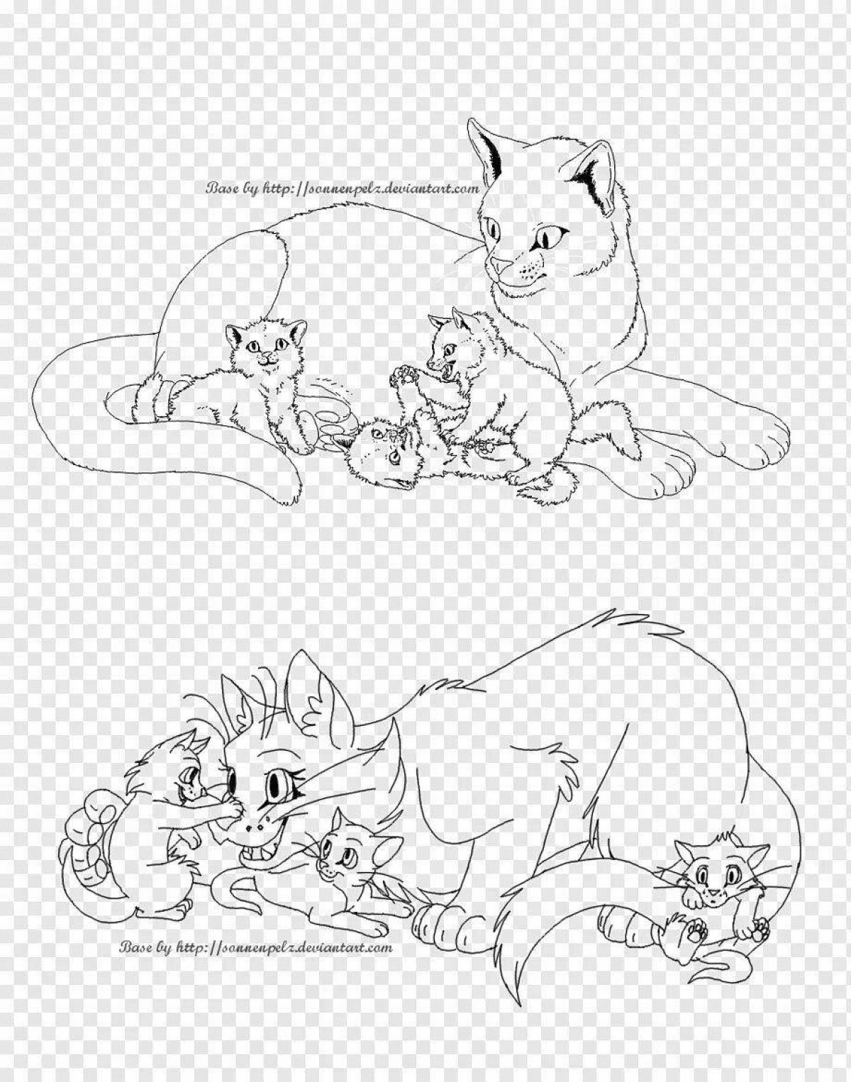 Раскраска Яркие раскраски коты-воины смерти